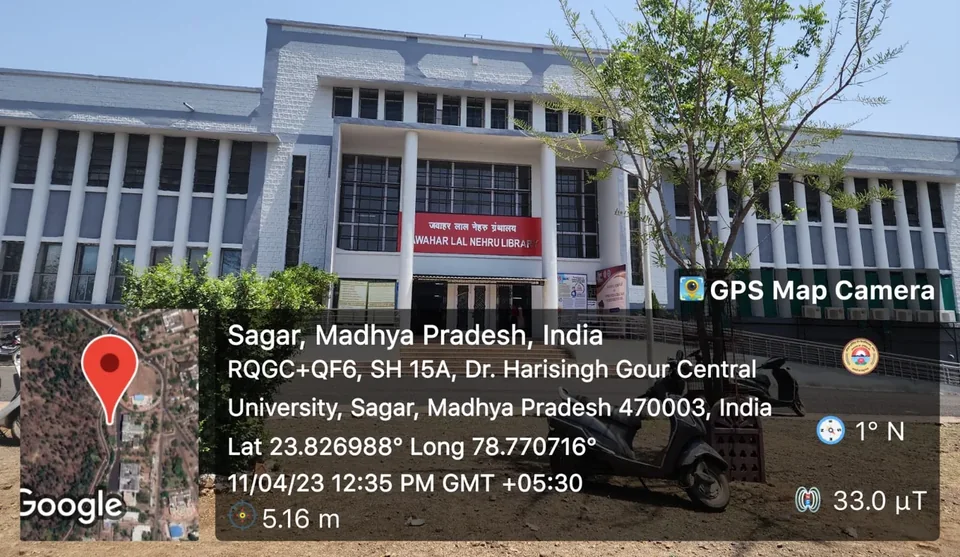 सागर के पुस्तकालय की फाइल तस्वीर। विश्वविद्यालय परिसर का अलग फ्रेम नहीं था।