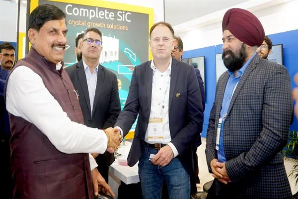 सेमीकॉन इंडिया 2026 में मध्यप्रदेश पवेलियन की आधिकारिक तस्वीर।